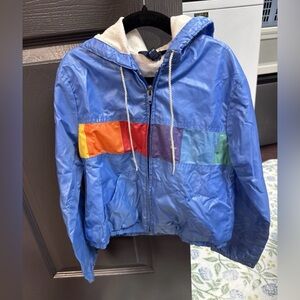 Vintage Lined Windbreaker Trax Jacket Size Youth 7 Color block